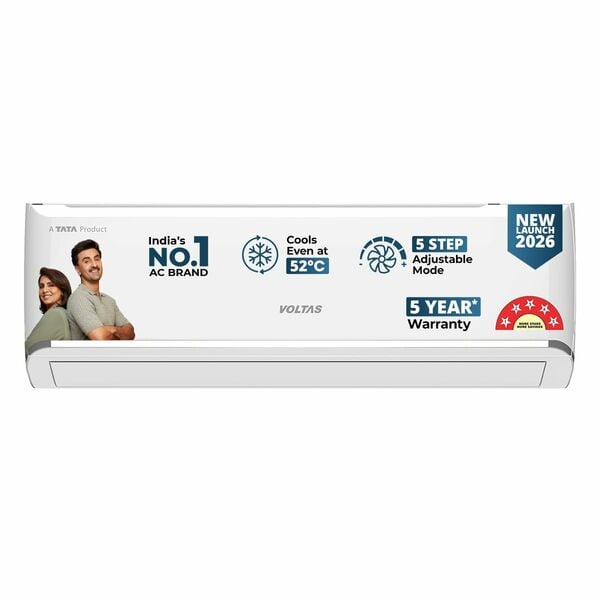 Buy Voltas 1 Ton 5 Star Inverter Split AC 125INV Vectra Zen Silver with 5-in-1 Cooling, Copper, Auto Clean(Model-2025) on EMI