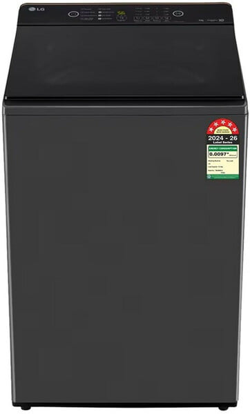 Buy LG 9Kg fully automatic Top Load Washing Machine, Hard Water Wash, Middle Black, 5 Star(Model:-2025) on EMI