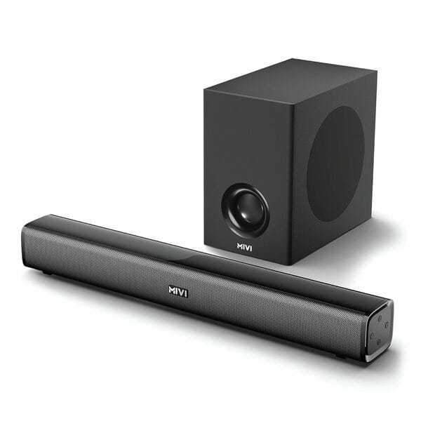 Buy Mivi Nex 100 Sound Bar for Smart TV | 90W 2.1 Channel Home Theatre Speaker with Subwoofer | Bluetooth v5.3 | Deep Bass | Music System for Wireless | Speaker Home Theatre | Made in India on EMI
