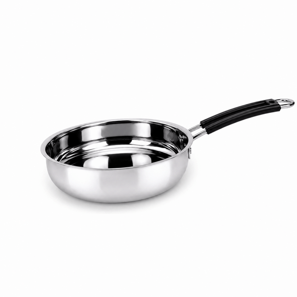 Buy IndiChef Stainless Steel Induction friendly Fry Pan - 18CM/1L| Heavy Gauge Steel Frypan | Gas Stove & Induction Friendly | Heavy Bottom Cookware | on EMI