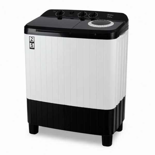 Buy Midea 7 Kg Semi Automatic Washing Machine MWMSA070PDX(KW) with Dual Wave Pulsator, 1350 RPM Spin & Air Dry Lid for Fast Cleaning & Drying-White(Model :-2025) on EMI