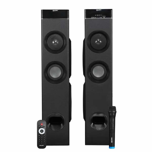 Buy Salora SST32150W 32" Twin Tower 150W Bluetooth Speaker with Cordless MIC | Karaoke support on EMI