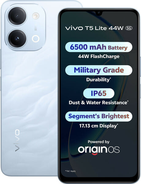 Buy Vivo T5 Lite 44W 5G (Wave Blue, 128 GB) (4 GB RAM) on EMI