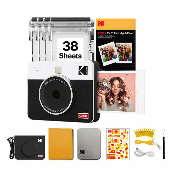 Buy Kodak Mini Shot 3 Retro 2in1 + 38 Sheets Bundle ( Gift Pack) (Yellow/Black) on EMI