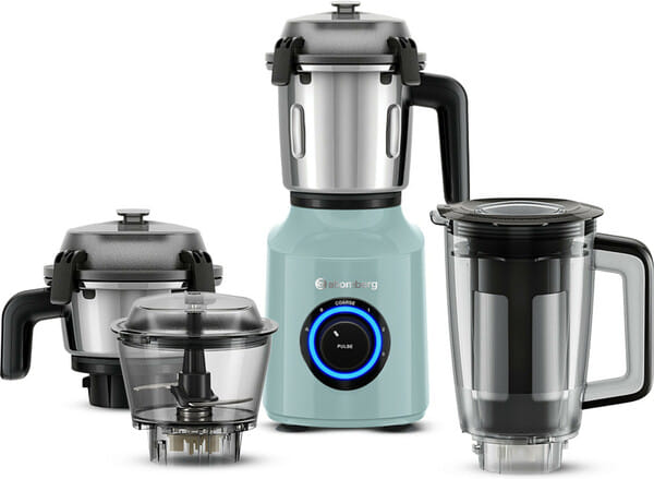Buy Atomberg Zenova Fresh 550W BLDC Juicer Mixer Grinder with 4 Jars, Coarse Mode, Safety Features ( Misty Teal) on EMI