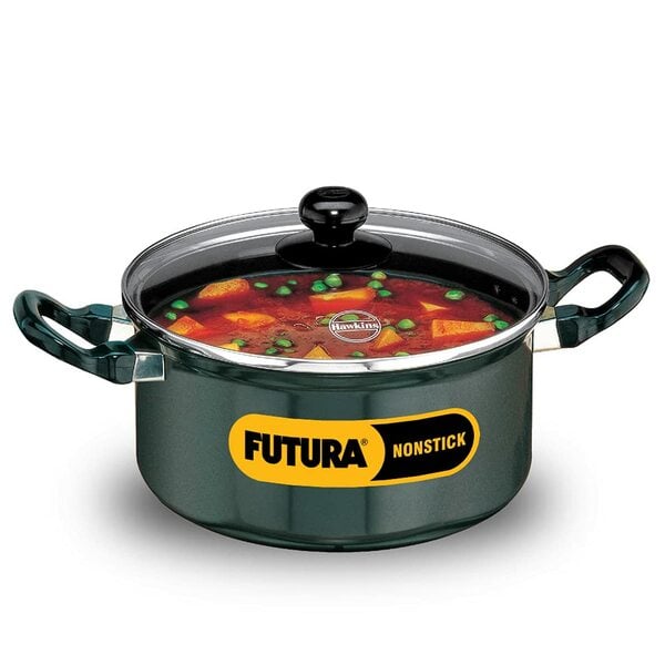 Buy Hawkins Futura 3 Litre Cook N Serve Stewpot, Non Stick Pot with Glass Lid, Cooking Pot with Lid, Black (Nst30G), 3 Liter on EMI
