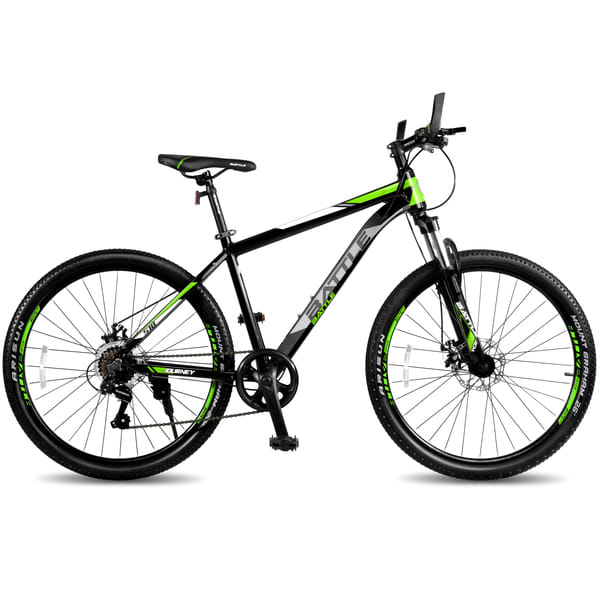 Buy Vaux Battle 518 Gear Cycle for Men 26T with 17" Alloy Frame, MTB Cycle with 7 Speed Gears & Front Lockout Suspension, Suitable for Age Group 12+ Years (Green) on EMI