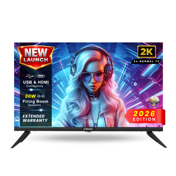 Buy Uniboom 24 Inch LED TV (60 cm) HD Ready LED TV | 30W Sonic Boom | True Frameless | Aura Vision+ on EMI