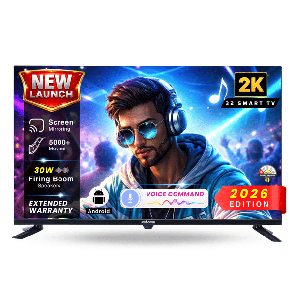 Buy Uniboom 32 Inch Smart LED Android TV (80 cm) HD Ready |500+ Apps |5000+ Movies | 30W Speaker on EMI