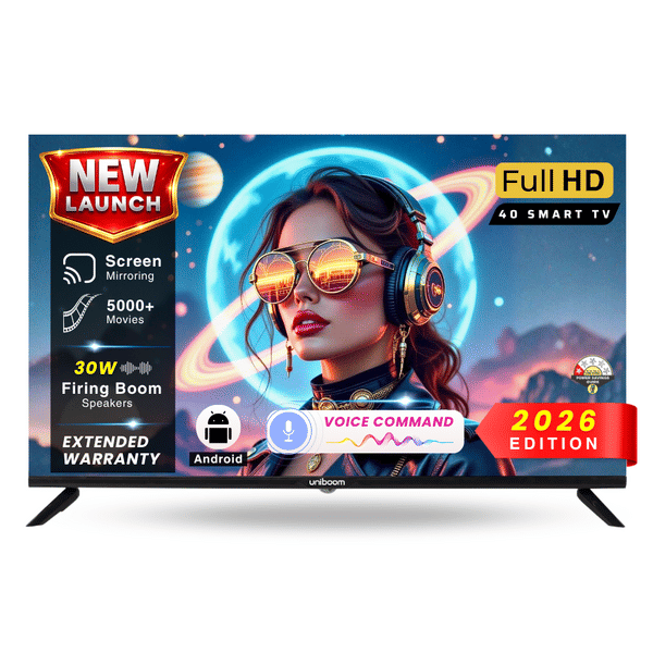 Buy Uniboom 40 Inch Smart LED Android TV (102 cm) Full HD | 500+ Apps | 5000+ Movies | 30W Speaker on EMI