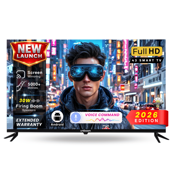Buy Uniboom 43 Inch Smart LED Android TV (108 cm) Full HD| 500+ Apps | 5000+ Movies | 30W Speaker on EMI