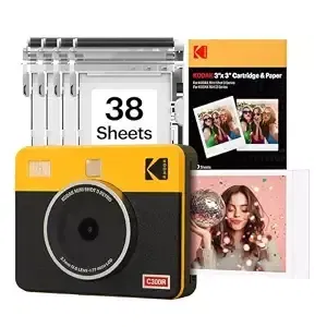 Buy KODAK Mini Shot 2 Retro Portable Wireless Instant Camera & Photo Printer(Gift Bundle) - Yellow - 38 Sheets on EMI