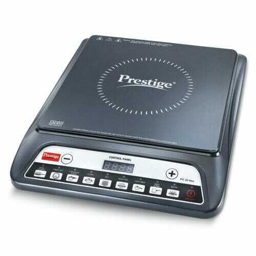 Buy Prestige Pic 20 Neo Induction Cooktop 1600W,Indian Menu Options,Automatic Voltage Regulator,Timer With User Pre-Set, Manual, Black on EMI
