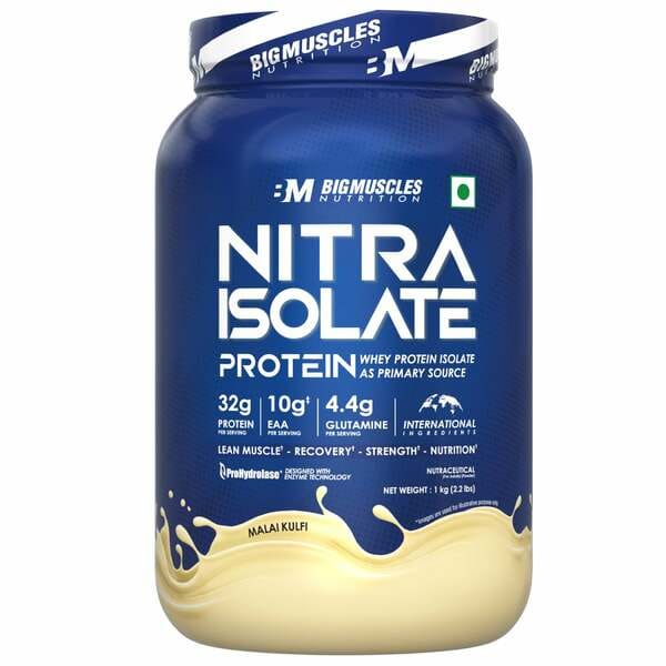 Buy Big Muscles Nutrition|Nitra Isolate Whey Protein - 1Kg (MALAI KULFI) on EMI