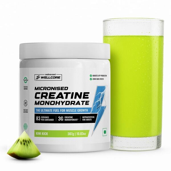Buy Wellcore Pure Micronised Creatine Powder (83 Servings)(KIWI KICK) on EMI