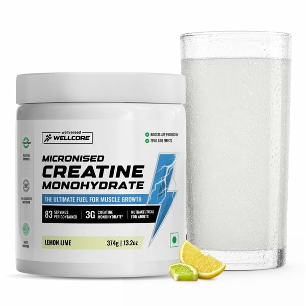 Buy Wellcore Pure Micronised Creatine Powder (83 Servings)(LEMON LIME) on EMI