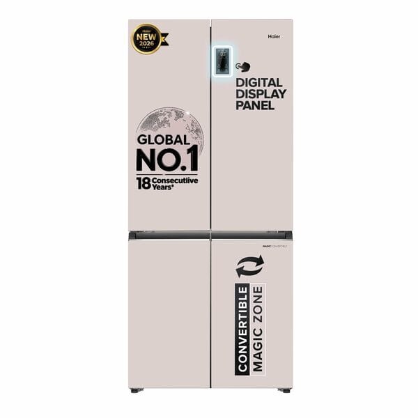 Buy Haier Vogue Lumiere 520 Litres 3 Star Frost Free Side by Side Refrigerator with Digital Display Panel (HRB-600MP, Mauve Pink) (2026 Model) on EMI
