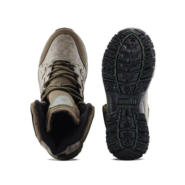Buy Asian Explorer-01 Men's High Ankle Biking Shoes with Rugged Grip Outsole ( Olive Comouflage  ) on EMI