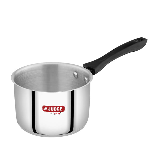 Buy Judge By Prestige Classic Stainless Steel Milk Pan 16cm | Triply Bottom for Even Heating | Heat-Resistant Handle | Gas & Induction Compatible | Durable SS Construction on EMI