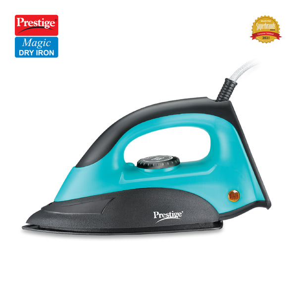 Buy Prestige PDI 07 Magic Dry Iron 1000W with Greblon Coated Sole Plate (Blue, Black) on EMI