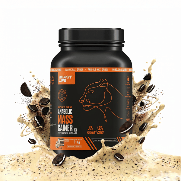 Buy Beastlife Anabolic Mass gainer Cookies & Cream 1kg on EMI