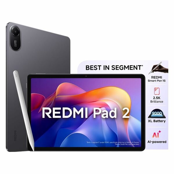 Buy Redmi Pad 2 Wi-Fi + Cellular Smart Pen 1S, 27.94cm(11") Model, 2.5K Sharp & Clear Display, 8GB, 256GB, All Day & More 9000mAh Battery, AI-Enabled, Dolby Atmos, HyperOS 2, Graphite Grey on EMI
