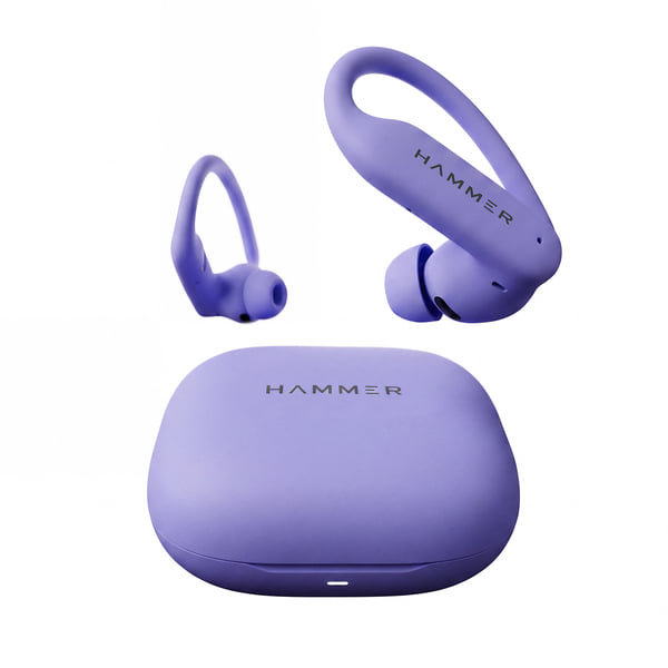 Buy HAMMER KO2 True Wireless Sports Earbuds with 13mm Titanium Driver, Bluetooth 6.0, 25dB ANC (Purple) on EMI