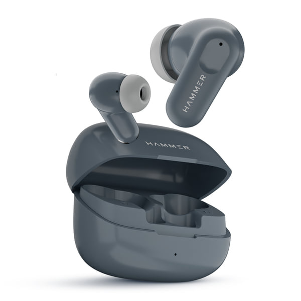 Buy HAMMER Airflow Go Earbuds with 80H Playtime, 13mm Titanium Driver, 40ms Gaming Mode, Fast Charging Buds (Grey) on EMI