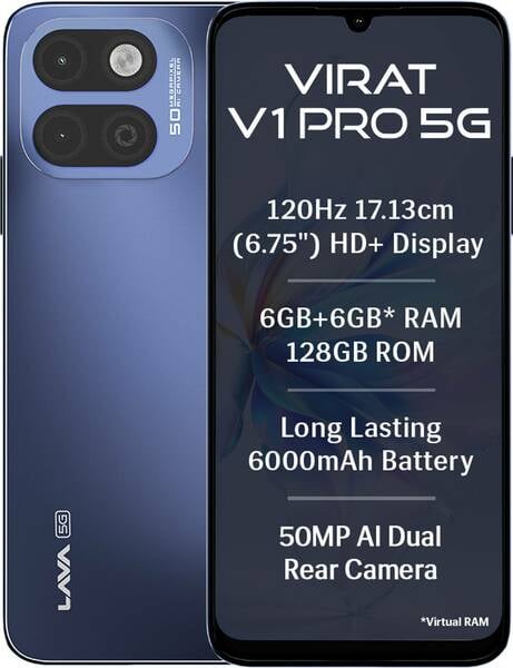LAVA Virat V1 Pro 5G (Sikkim Midnight, 128 GB, 6 GB RAM)