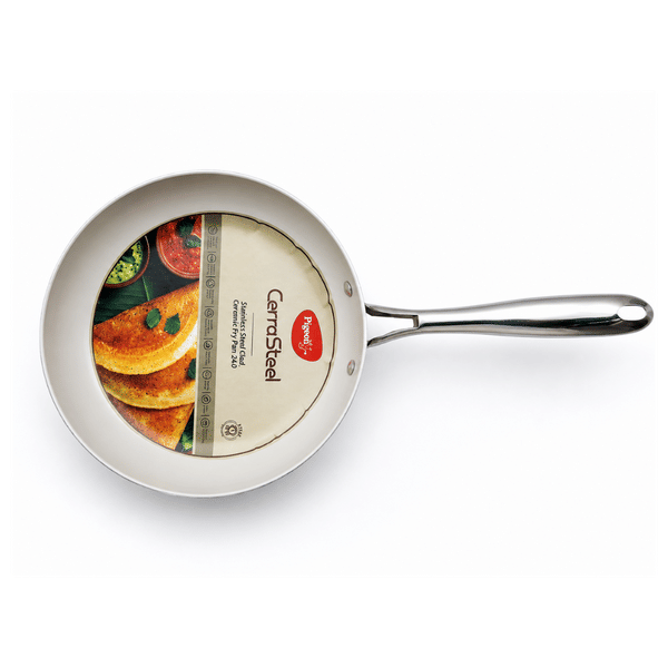 Buy Pigeon CerraSteel Ceramic Non-Stick Fry Pan 240 | 23 cm Stainless Steel Non-Stick Frying Pan on EMI