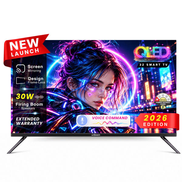 Buy Uniboom 32 Inch (80 cm) Smart QLED Android TV | HD Ready | 1000+ Apps | 5000+ Movies on EMI