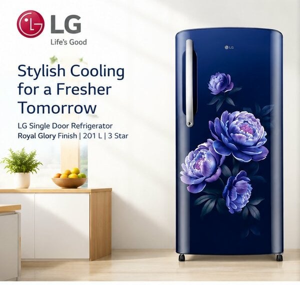 Buy LG 201 L Direct Cool Single Door 3 Star Refrigerator with Fast Ice Making Color Royal Glory 2026 GLD2136YHRG on EMI