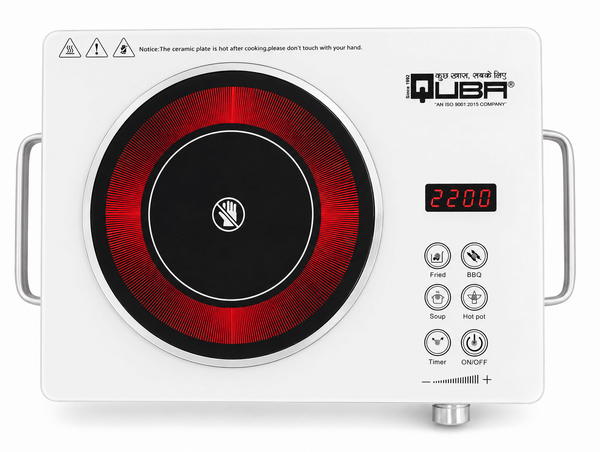 Buy Quba I-41 2200W Infrared Cooktop | Touch Control | All Utensil Compatible | Stainless Steel Body | Overheat & Surge Protection | 1 Year Warranty on EMI
