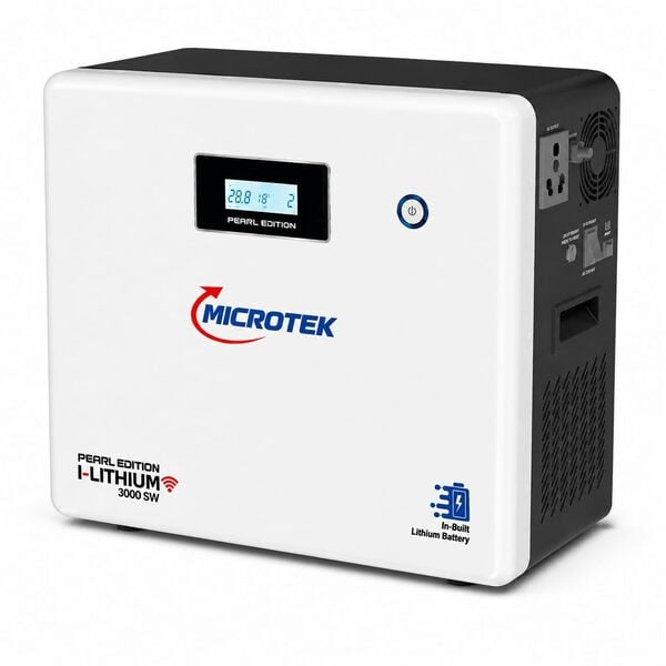Buy Microtek I-Lithium WiFi 3000 25.6V SW 2000VA/1680W Pure Sine Wave Inverter with Inbuilt 25.6V 100Ah LFP Lithium Battery, Wi-Fi App Control, Smart LCD Display, Wall Mounted Design, 60 Months Warranty on EMI