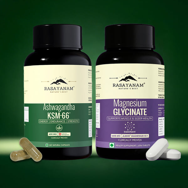 Buy Rasayanam Ashwagandha KSM-66 and Magnesium for Complete Mind–Body Reset on EMI